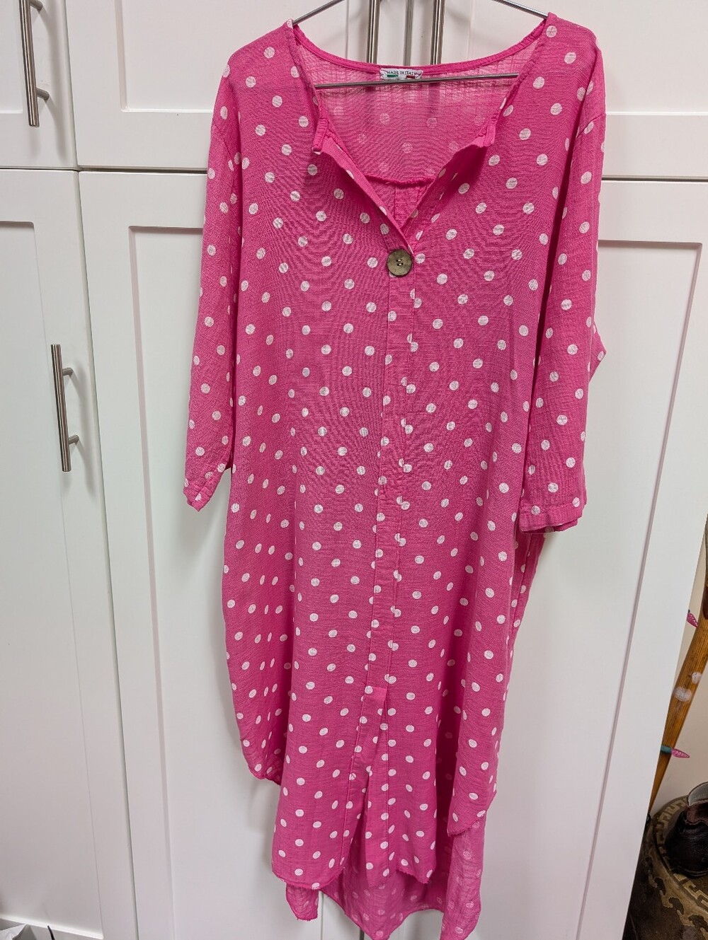 Italian Pink Polka Dot Dress
